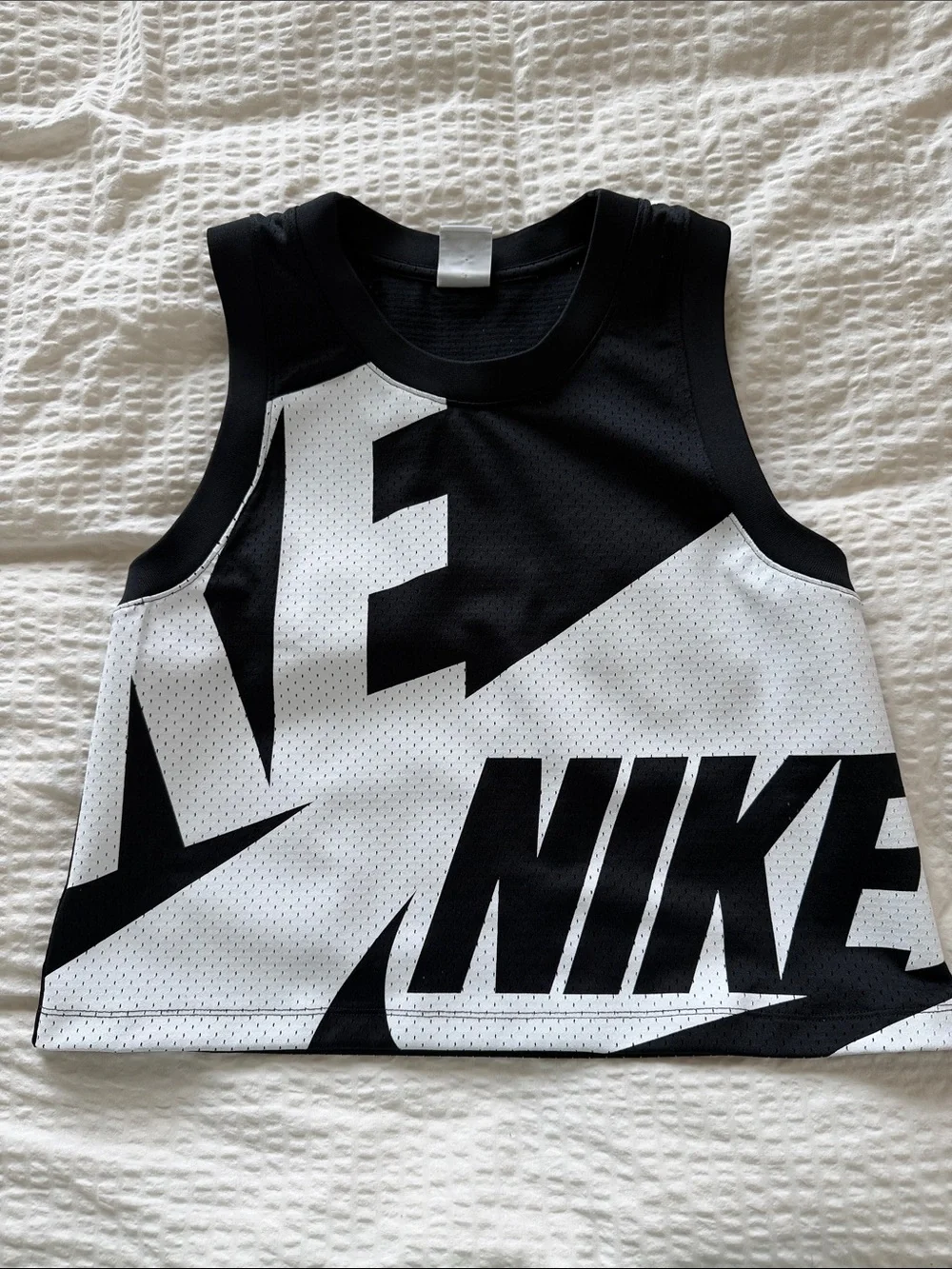 Nike Air Black and White Graphic Crop Tank Top/Jersey